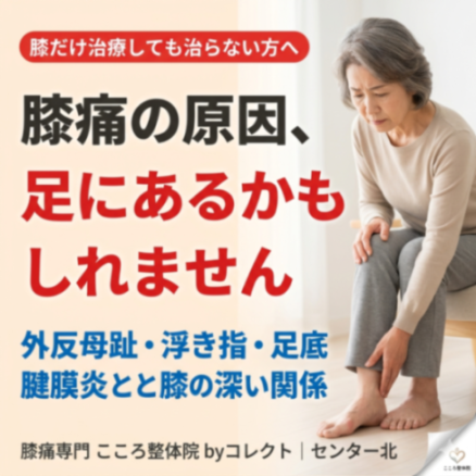 【膝痛の盲点】外反母趾・浮き指・足底腱膜炎を放置すると膝が悪化する理由
