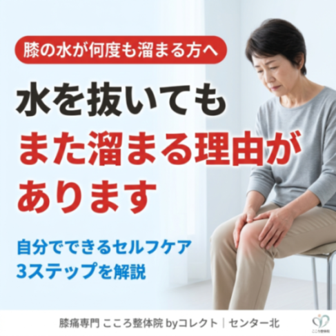 【膝に水が溜まったら】抜くべき？放置は危険？原因と自分でできる3つの改善ケア
