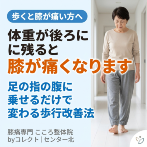 膝が痛い歩き方の原因は？足の指の使い方で改善する方法【都筑区】