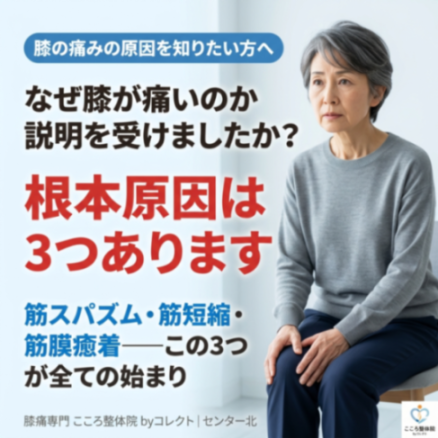 膝の痛みは「筋肉」だけが原因じゃない｜【横浜市都筑区】原因3つ（筋スパズム・筋短縮・筋膜癒着）を専門院が解説
