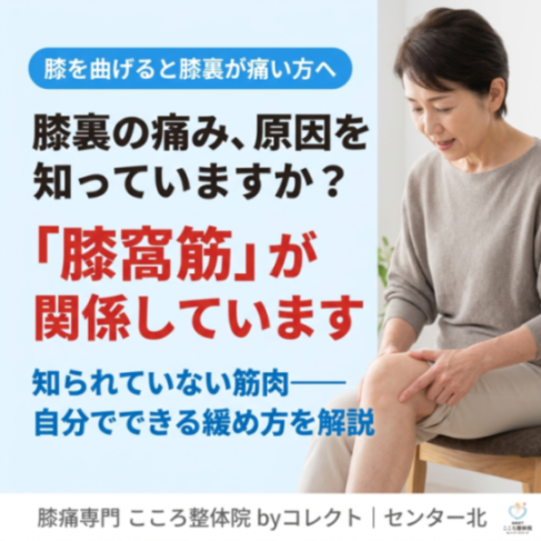 膝裏の痛みは膝窩筋が原因？深く曲げると痛い・詰まる原因と改善法｜横浜市都筑区センター北