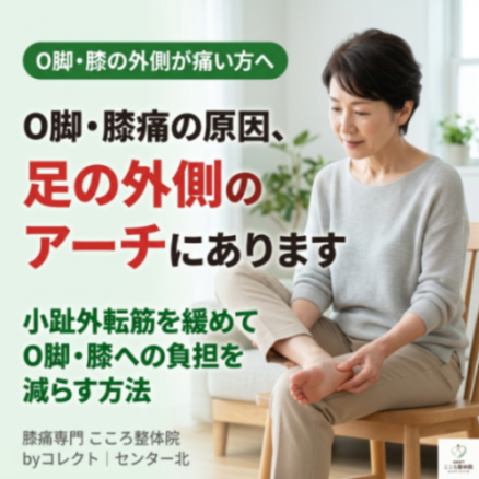 【横浜市都筑区】小趾外転筋とは?外側アーチ崩れ・O脚・膝痛との関係を専門院が解説