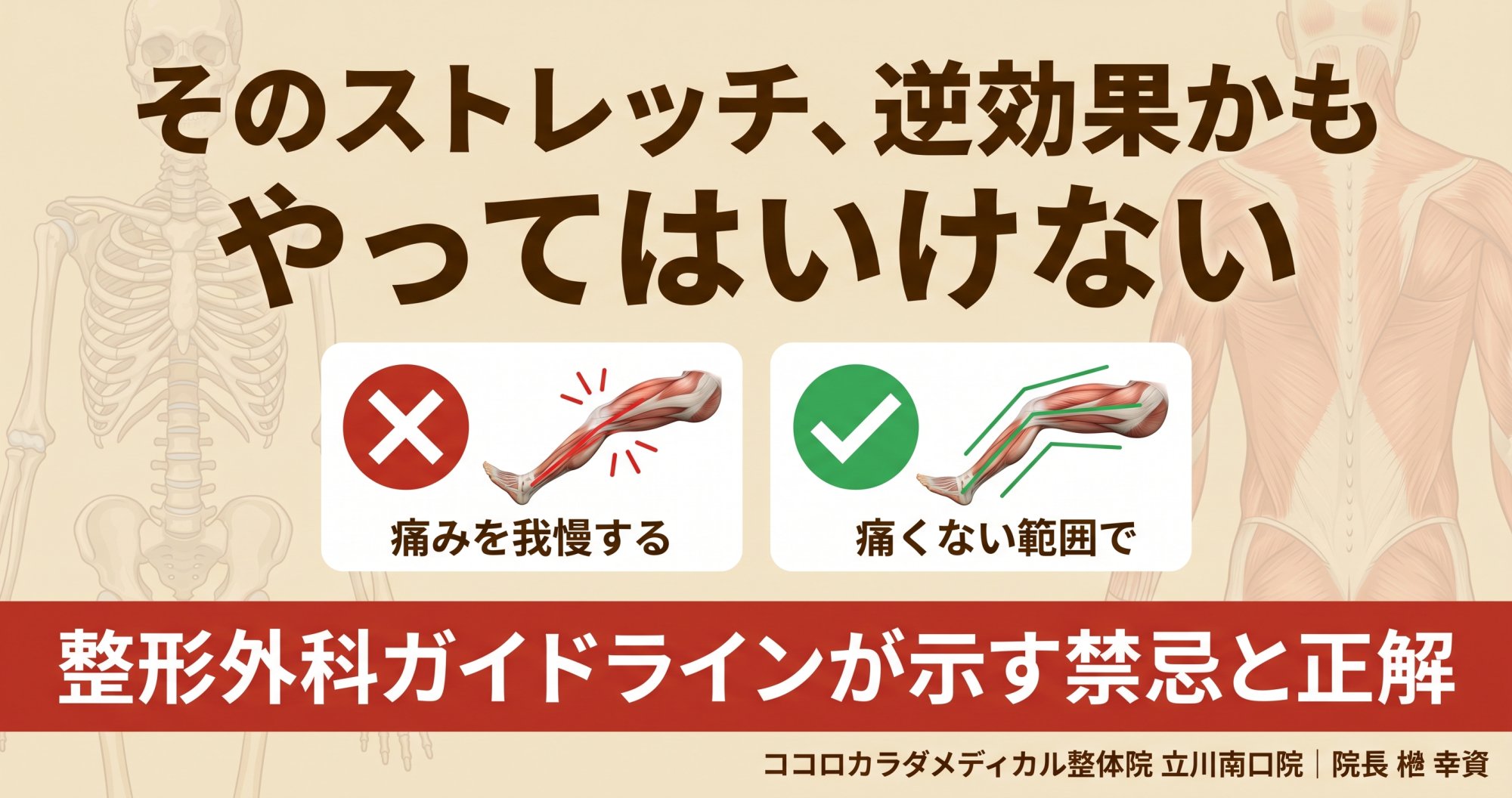 立川市民のための「やってはいけない腰痛ストレッチ」5選 | ココロカラダメディカル整体院 立川南口院