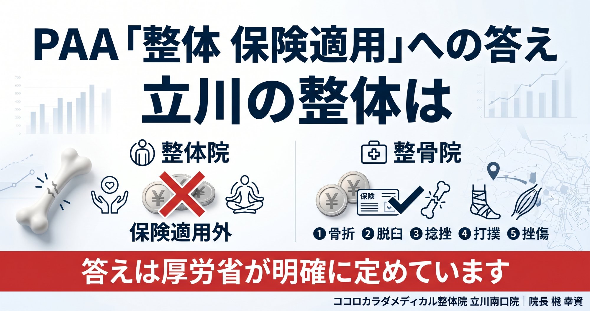 立川の整体は保険適用できる？整体院と整骨院の違いをプロが解説 | ココロカラダメディカル整体院 立川南口院