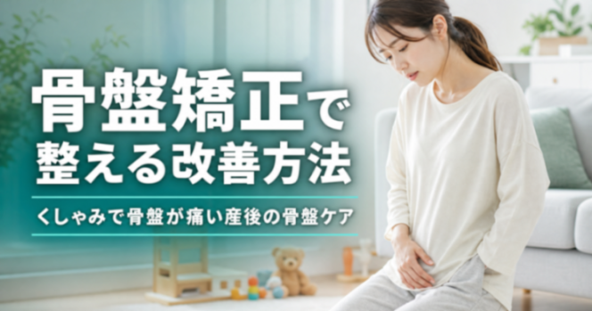 骨盤矯正で整える改善方法｜くしゃみで骨盤が痛い産後の骨盤ケアと姿勢のポイント｜こころ整骨院 上井草院