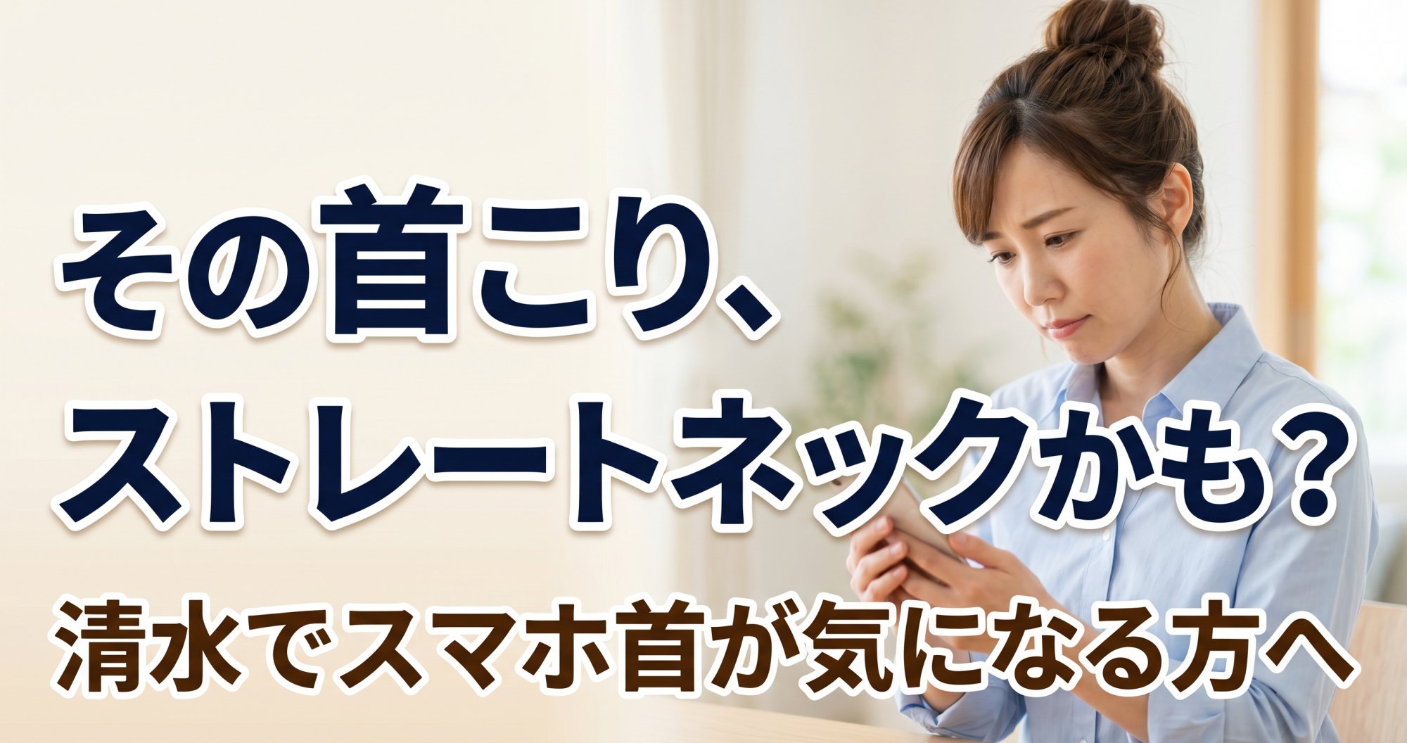 その首こり、ストレートネックかも？清水でスマホ首が気になる方へ｜こころ整骨院 静岡清水院