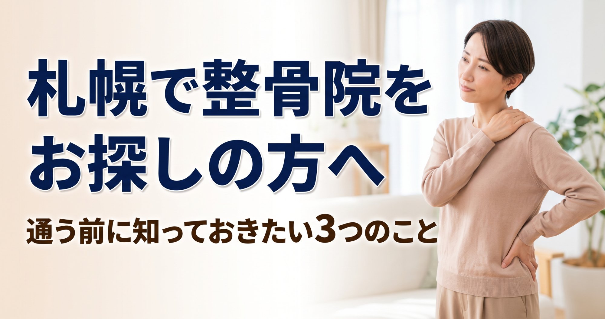札幌で整骨院をお探しの方へ|通う前に知っておきたい3つのこと|こころ整骨院 中の島駅院