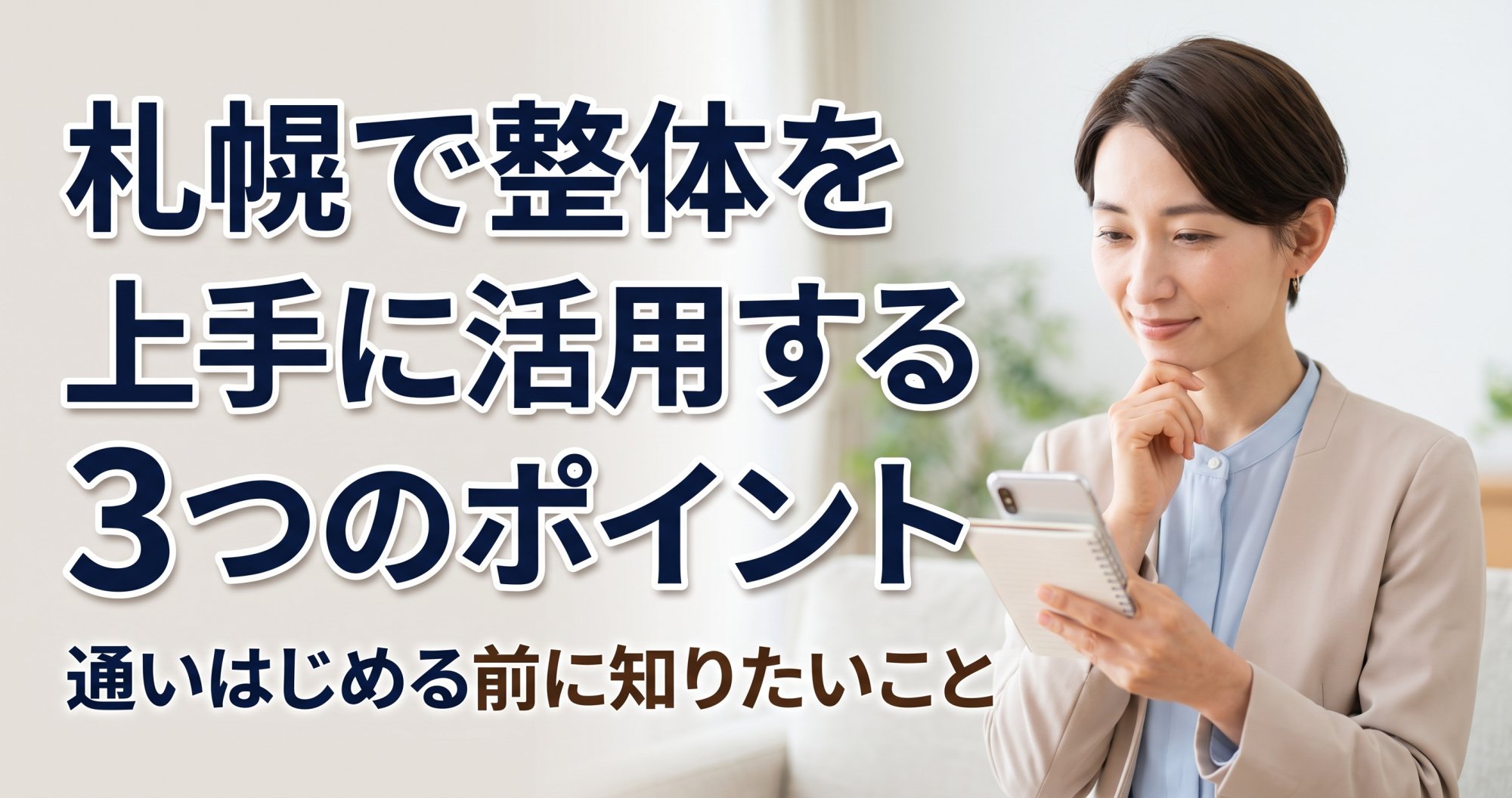 札幌で整体を上手に活用する3つのポイント|通いはじめる前に知りたいこと|こころ整骨院 中の島駅院
