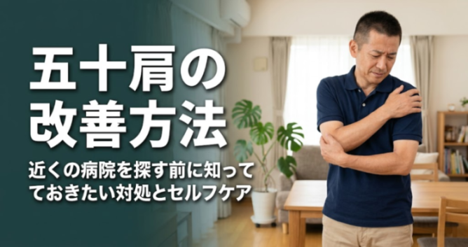 五十肩の改善方法｜近くの病院を探す前に知っておきたい対処とセルフケア