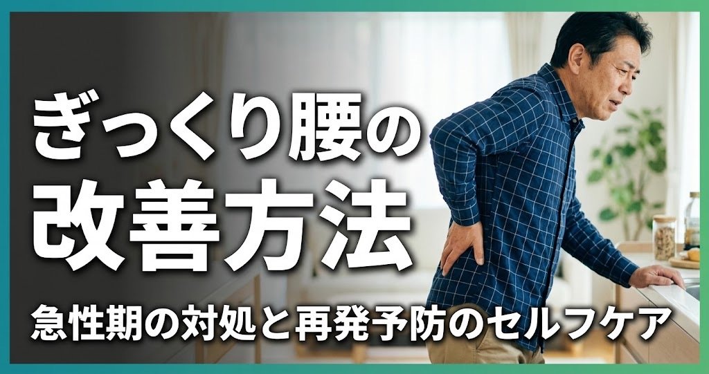 ぎっくり腰の改善方法｜急性期の対処と再発予防のセルフケア｜こころ整体院 京都四条烏丸院
