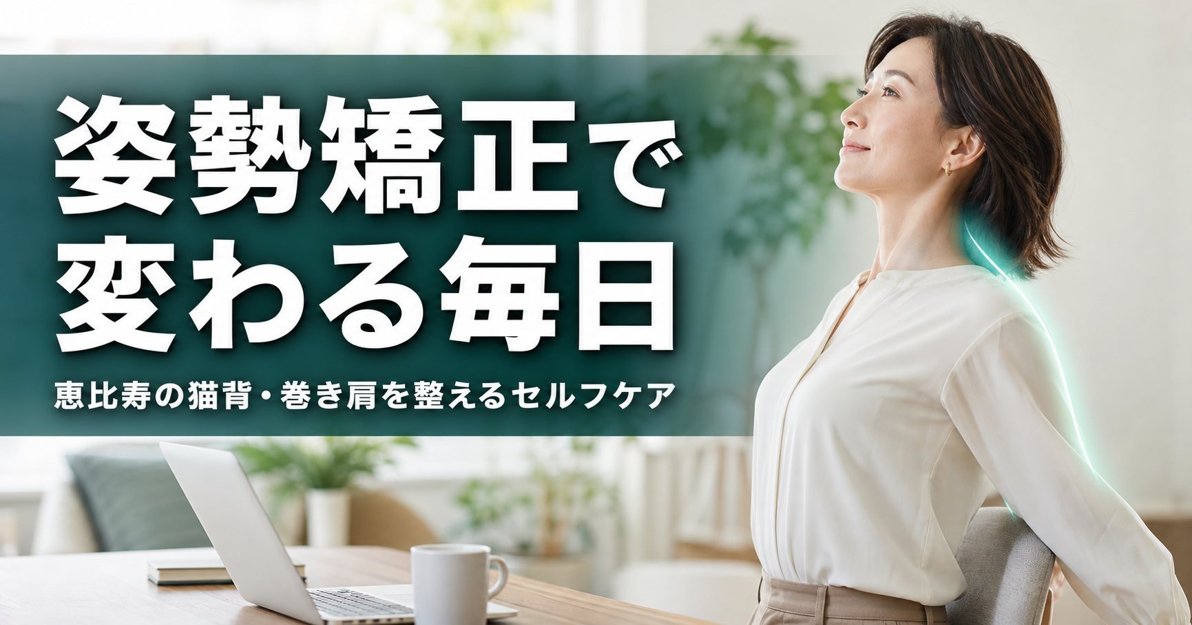 姿勢矯正で変わる毎日｜恵比寿で猫背・巻き肩・ストレートネックを整えるセルフケアと当院の考え方｜こころ整体院 恵比寿院