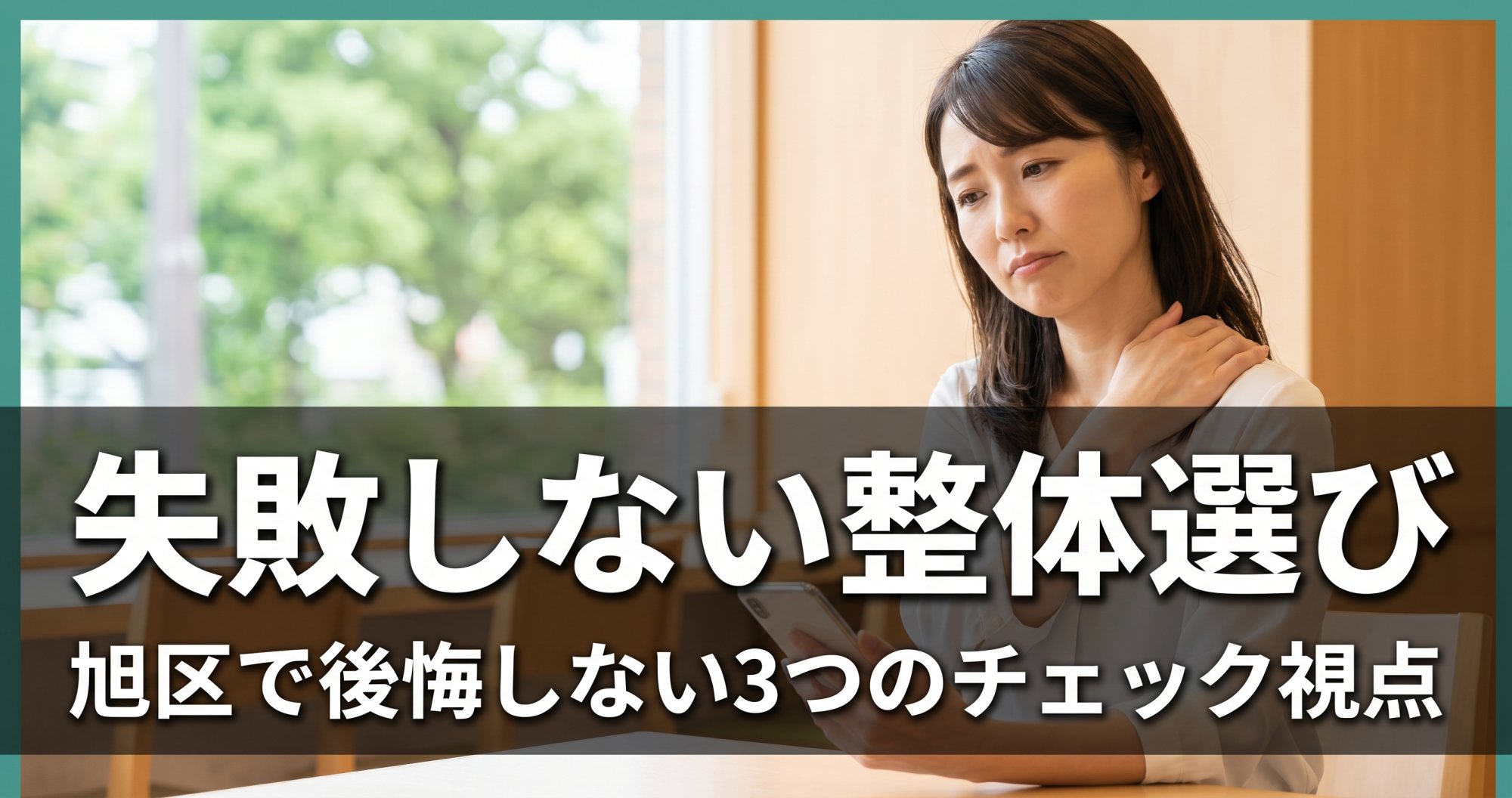 旭区の整体選びで失敗しない3つの視点|横浜四季の森フォレオ