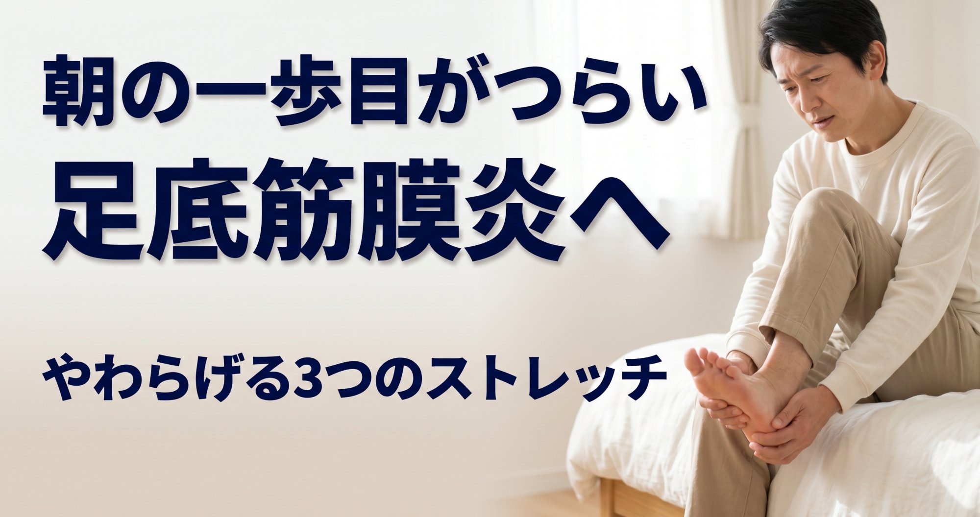 朝の一歩目がつらい足底筋膜炎へ｜やわらげる3つのストレッチ｜横浜四季の森フォレオ