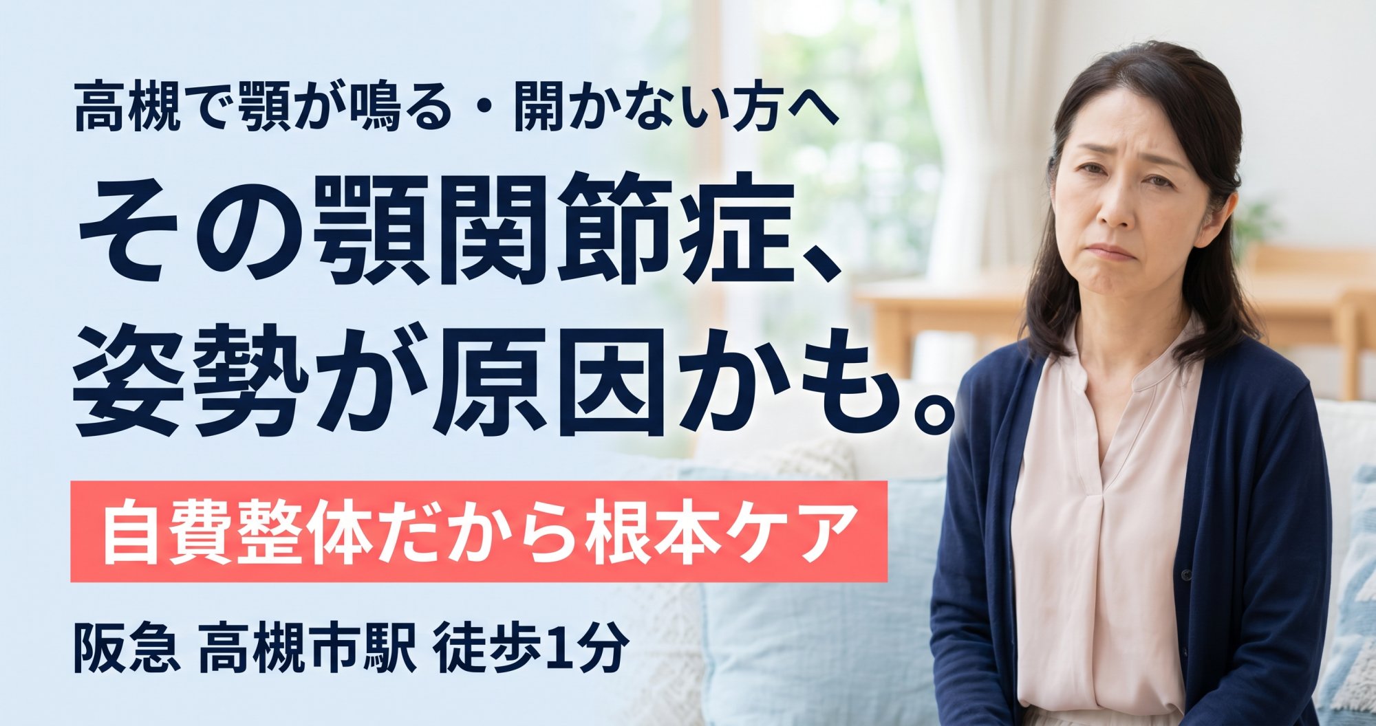 高槻で顎関節症に強い整体｜口が開きにくい・顎が鳴る方への自費整体アプローチ