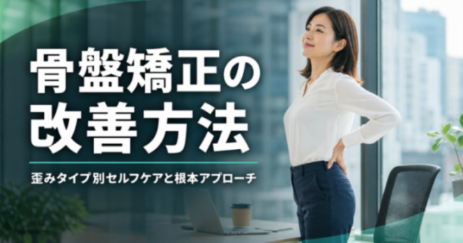 骨盤矯正の改善方法｜歪みタイプ別セルフケアと根本アプローチ｜こころ整体院 渋谷院
