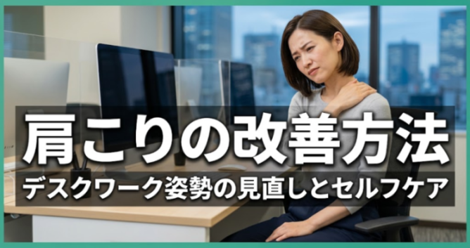 肩こりの改善方法｜デスクワーク姿勢の見直しとセルフケア｜こころ整体院 新宿三丁目院
