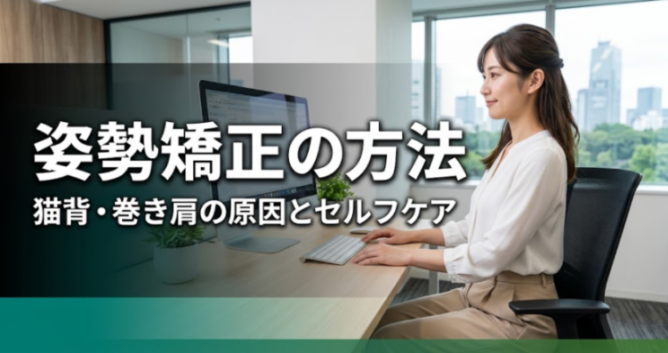 姿勢矯正の方法｜猫背・巻き肩の原因とセルフケア｜こころ整体院 新宿三丁目院